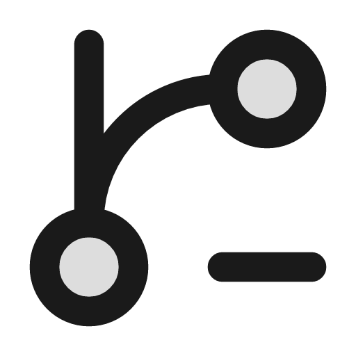 Git branch minus duotone icon, two-tone style, from Lucide Extended