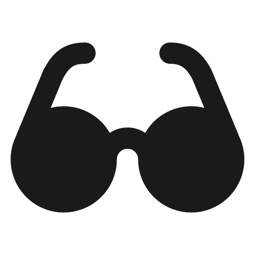 Glasses filled icon, filled style, from Lucide Extended