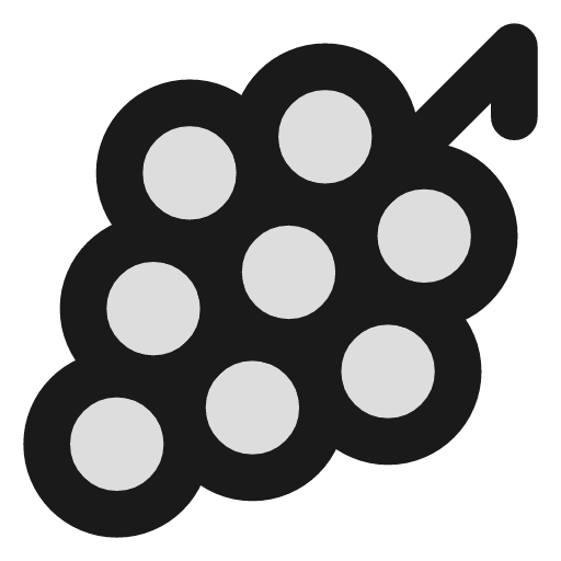 Grape duotone icon, two-tone style, from Lucide Extended