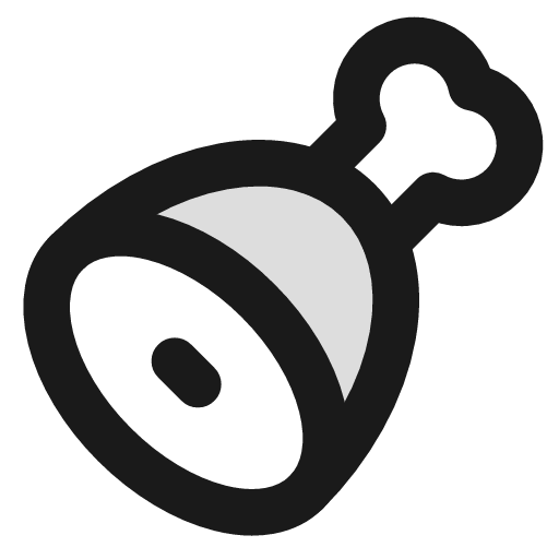 Ham duotone icon, two-tone style, from Lucide Extended