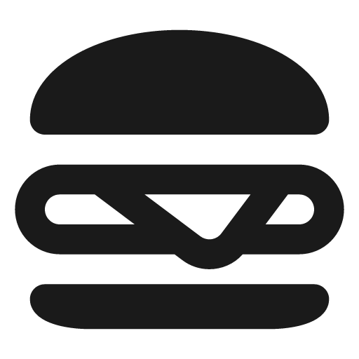 Hamburger filled icon, filled style, from Lucide Extended