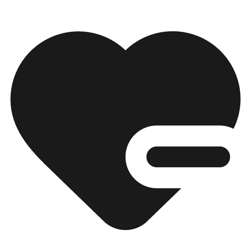 Heart minus filled icon, filled style, from Lucide Extended