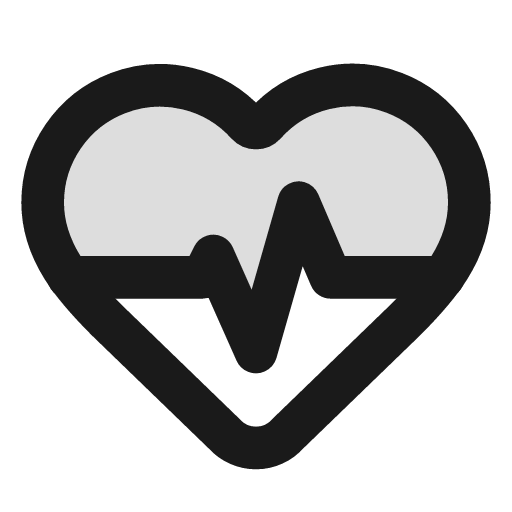 Heart pulse duotone icon, two-tone style, from Lucide Extended