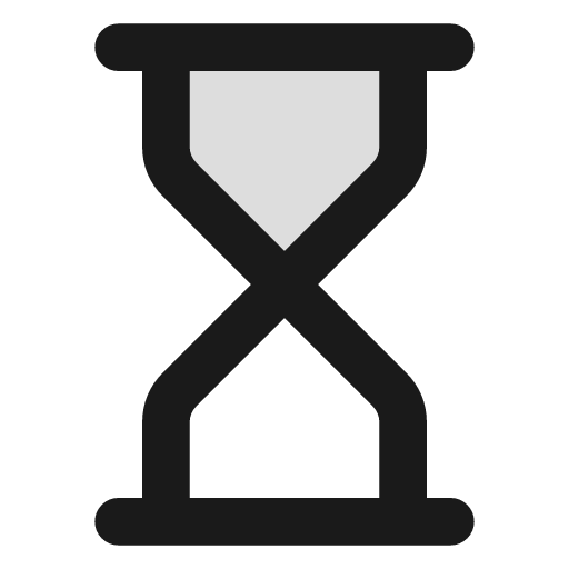 Hourglass duotone icon, two-tone style, from Lucide Extended