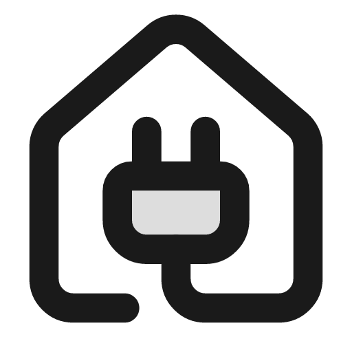 House plug duotone icon, two-tone style, from Lucide Extended