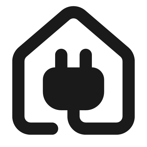 House plug filled icon, filled style, from Lucide Extended