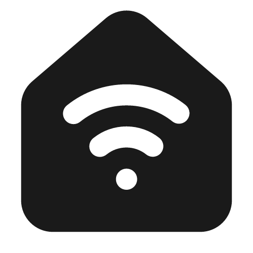 House wifi filled icon, filled style, from Lucide Extended
