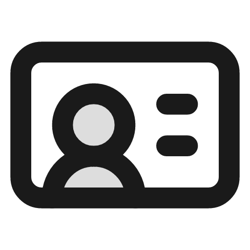Id card duotone icon, two-tone style, from Lucide Extended