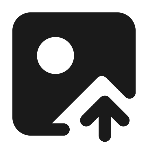 Image up filled icon, filled style, from Lucide Extended