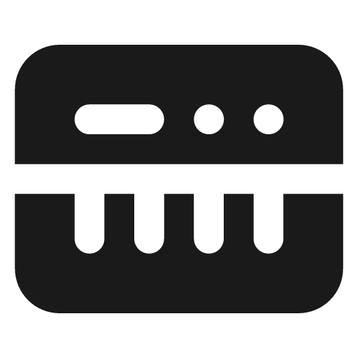 Keyboard music filled icon, filled style, from Lucide Extended