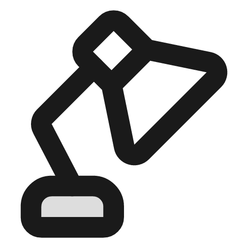 Lamp desk duotone icon, two-tone style, from Lucide Extended