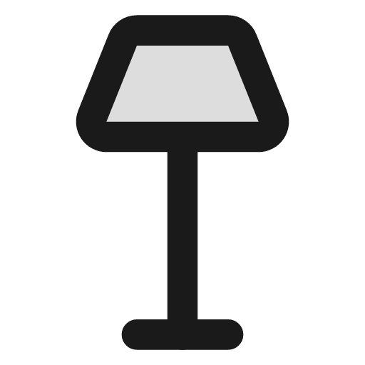 Lamp floor duotone icon, two-tone style, from Lucide Extended
