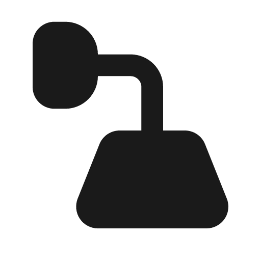 Lamp wall down filled icon, filled style, from Lucide Extended