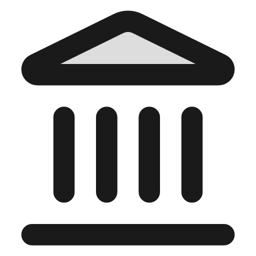 Landmark duotone icon, two-tone style, from Lucide Extended