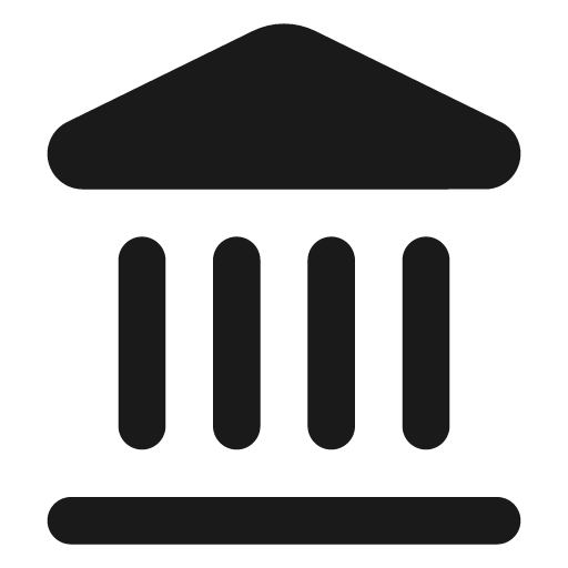 Landmark filled icon, filled style, from Lucide Extended