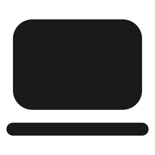 Laptop minimal filled icon, filled style, from Lucide Extended