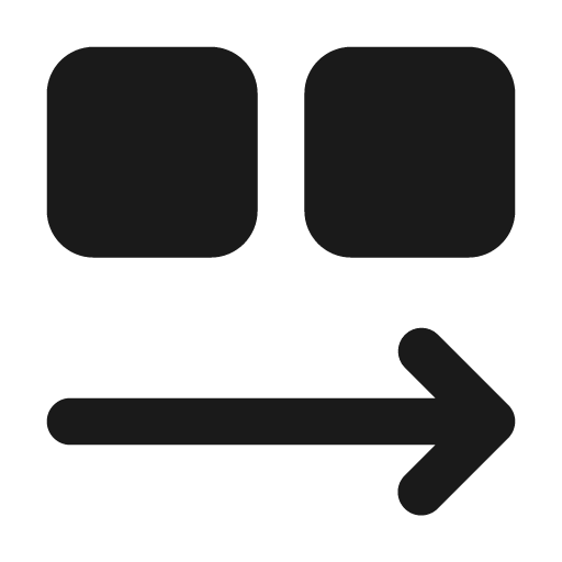 Layout arrow right filled icon, filled style, from Lucide Extended