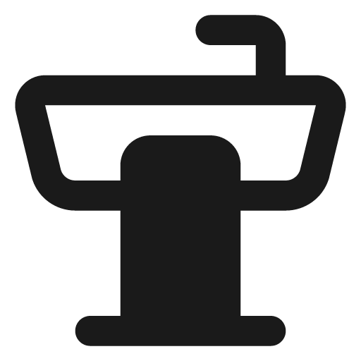 Lectern filled icon, filled style, from Lucide Extended