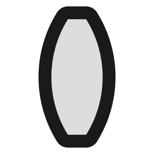 Lens convex duotone icon, two-tone style, from Lucide Extended