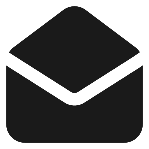 Mail open filled icon, filled style, from Lucide Extended