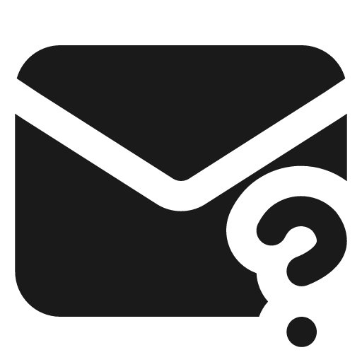 Mail question mark filled icon, filled style, from Lucide Extended