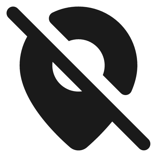 Map pin off filled icon, filled style, from Lucide Extended