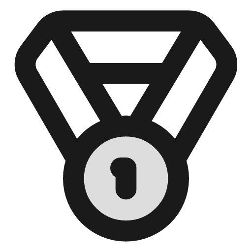 Medal duotone icon, two-tone style, from Lucide Extended