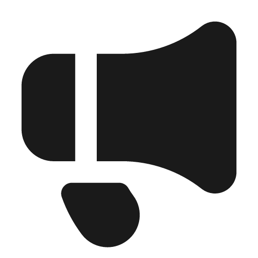 Megaphone filled icon, filled style, from Lucide Extended