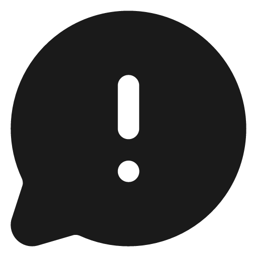 Message circle warning filled icon, filled style, from Lucide Extended