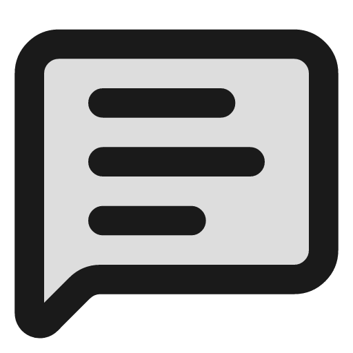 Message square text duotone icon, two-tone style, from Lucide Extended