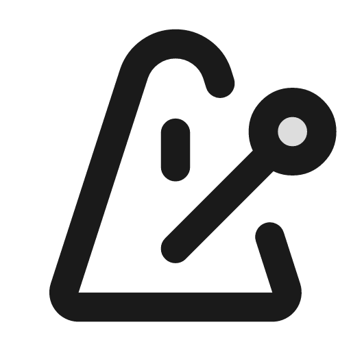 Metronome duotone icon, two-tone style, from Lucide Extended