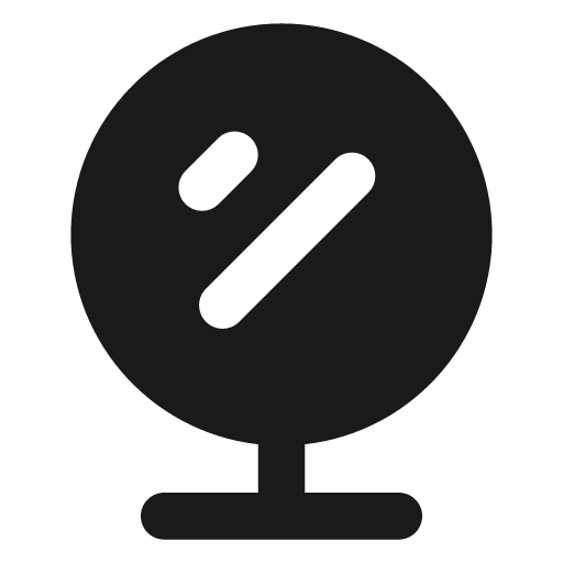 Mirror round filled icon, filled style, from Lucide Extended