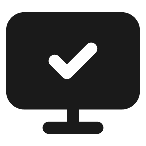 Monitor check filled icon, filled style, from Lucide Extended