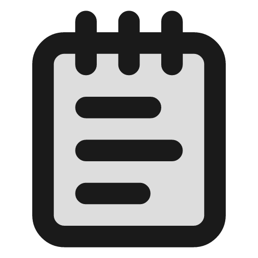 Notepad text duotone icon, two-tone style, from Lucide Extended
