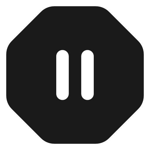 Octagon pause filled icon, filled style, from Lucide Extended