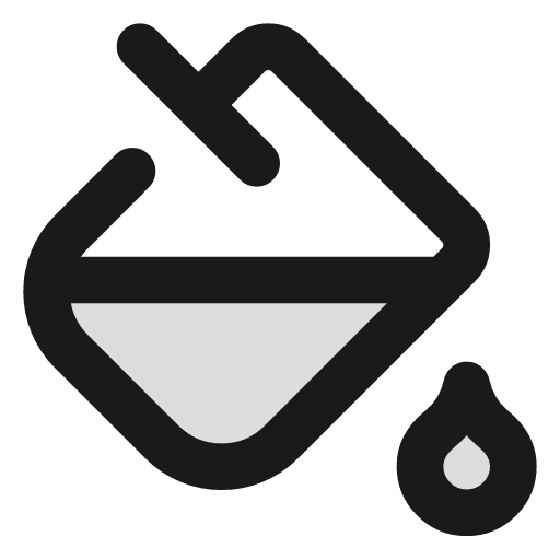Paint bucket duotone icon, two-tone style, from Lucide Extended