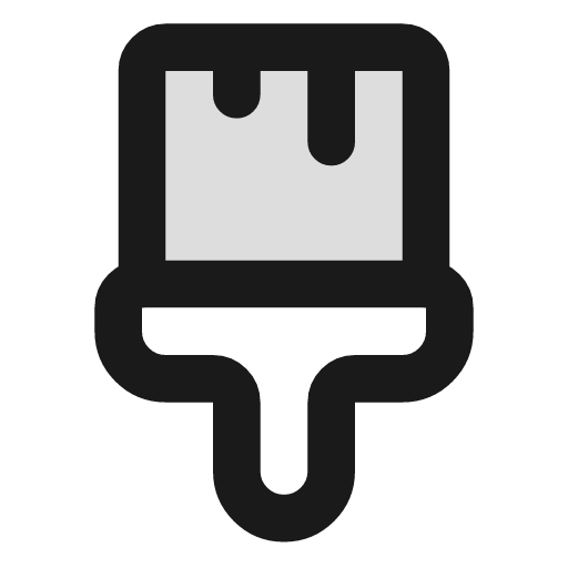 Paintbrush vertical duotone icon, two-tone style, from Lucide Extended