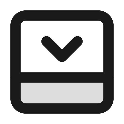 Panel bottom close duotone icon, two-tone style, from Lucide Extended