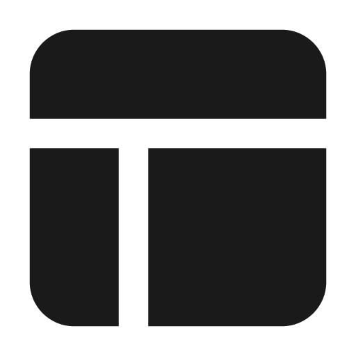 Panels top left filled icon, filled style, from Lucide Extended