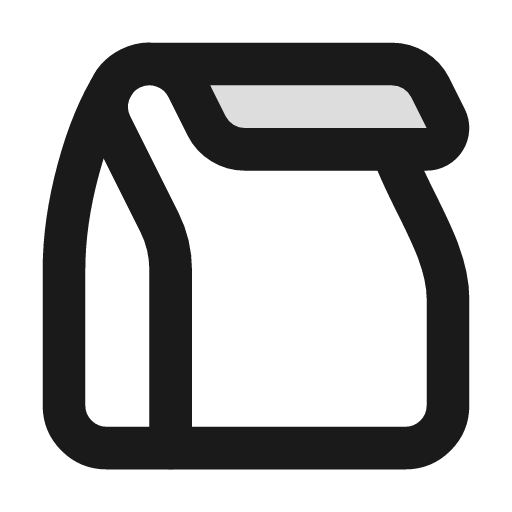 Paper bag duotone icon, two-tone style, from Lucide Extended