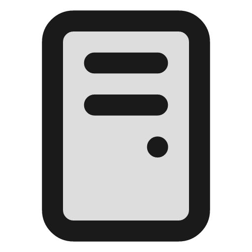 Pc case duotone icon, two-tone style, from Lucide Extended