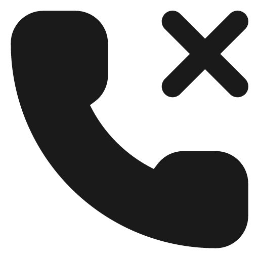Phone missed filled icon, filled style, from Lucide Extended