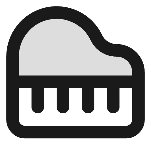 Piano duotone icon, two-tone style, from Lucide Extended