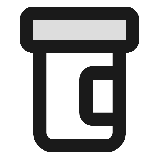 Pill bottle duotone icon, two-tone style, from Lucide Extended