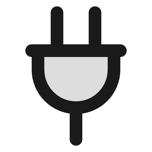 Plug 2 duotone icon, two-tone style, from Lucide Extended