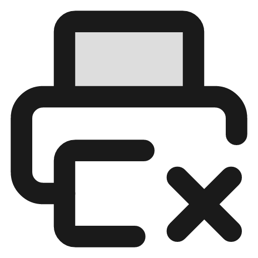 Printer x duotone icon, two-tone style, from Lucide Extended