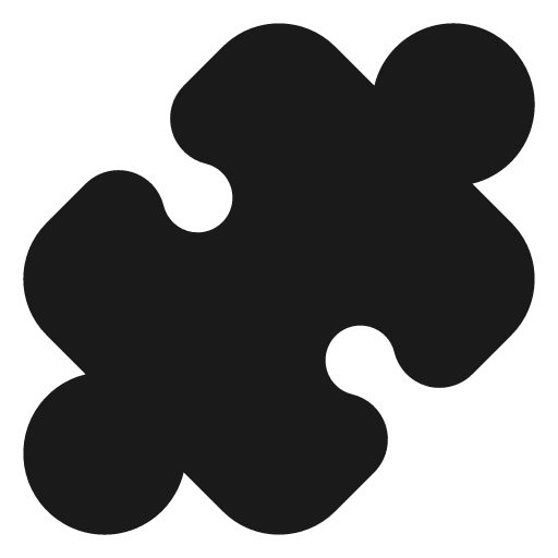 Puzzle filled icon, filled style, from Lucide Extended