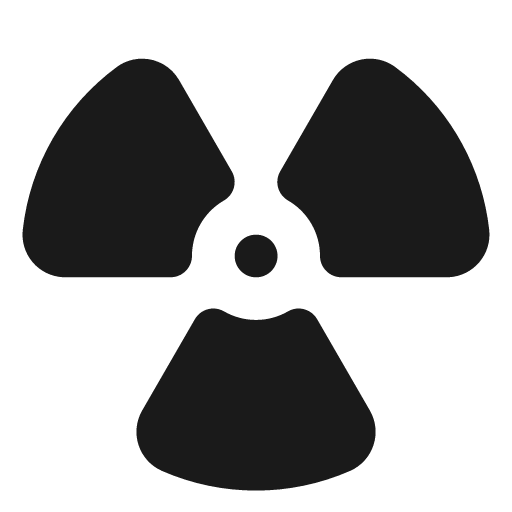 Radiation filled icon, filled style, from Lucide Extended