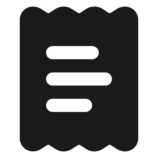 Receipt text filled icon, filled style, from Lucide Extended