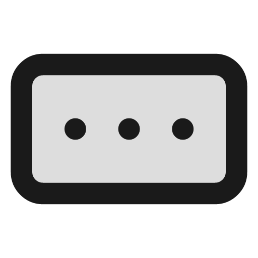 Rectangle ellipsis duotone icon, two-tone style, from Lucide Extended